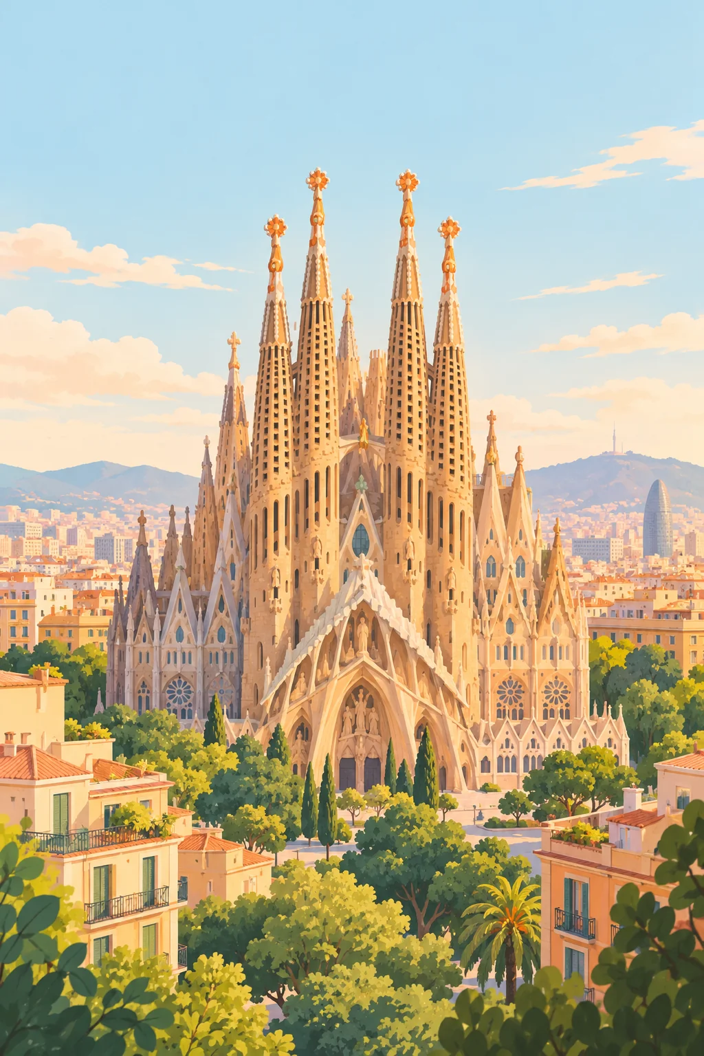 Vista ilustrada de Barcelona